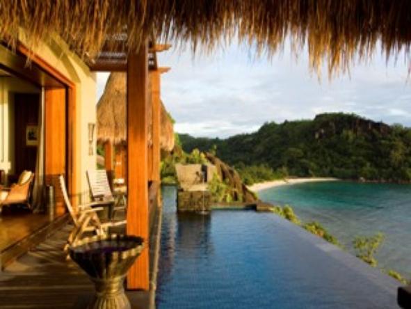 Maia Luxury Resort & Spa - private pool overlooking beach